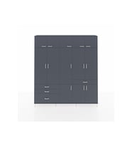 Arges Gardrop 8 Raflı 4 Çekmeceli 3 Askılı 220x30x243 Antrasit-Antrasit