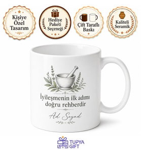 Eczacı İçin Mesajlı Hediyelik Baskılı Kupa Bardak Meslek Hediyesi