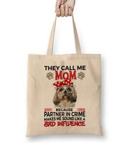Shih Tzu Gift Shih Tzu Mom Gift Bandana Bez Çanta Uzun Saplı