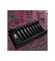 I-Gen G821 8'li Pil Şarj Aleti + 4 Adet AA Pro 2950 mAh + 4 Adet AAA Pro 1100 mAh Şarjlı Kalem Pilli Set 1.2V Ni-MH (Siyah)
