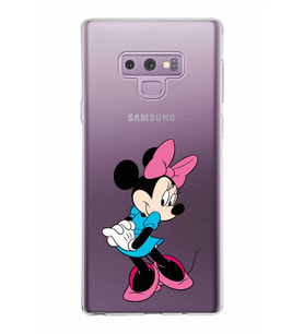 Samsung Galaxy Note 9 Kapak Minnie Mouse Tasarımlı Şeffaf Silikon Kılıf