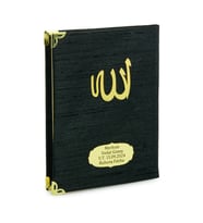 20 ADET - Şantuk Kumaş Kaplı Yasin Kitabı - Çanta Boy - İsme Özel Plakalı - Siyah