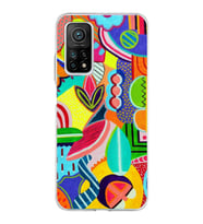 PrintiFy Xiaomi Mi 10T Pro ile Uyumlu 1mm Slim Fit Retro Colors 6 Baskılı Şeffaf  Kılıf