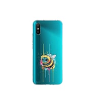 Redmi 9A ile uyumlu Splash arı tasarımlı şeffaf silikon kılıf