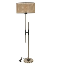 FELİX MAT KROM LAMBADER SİLİNDİR RATTAN ABAJURLU