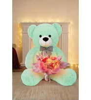 LED Işıklı Pembe-Beyaz Kelebek Buketi – 25 Kelebekli & 90 cm Büyük Peluş Ayı Sevgiliye Hediye (Turkuaz)