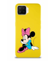 Oppo A73 Soft Premier Kapak Minnie Mouse-E Tasarımlı Silikon Kılıf - Sarı (Şeffaf)