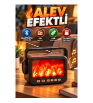 Dekoratif Alev Efektli Bluetooth Hoparlör – FM Radyo, USB ve TF Kart Destekli
