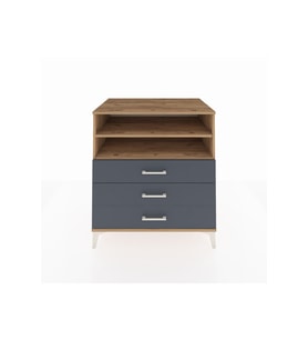 Kronos Şifonyer 2 Raflı 3 Çekmeceli 88x59x96 Çam-Antrasit