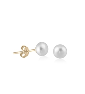 Pearly İncili Altın Küpe