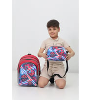 Spiderman Desenli Erkek Çocuk Okul Çantası ve Beslenme Çantası Seti Kırmızı Gri İlkokul