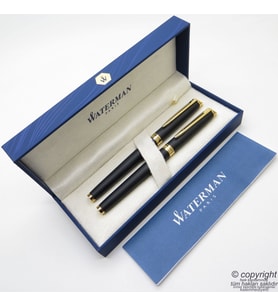 Waterman Hemisphere Mat Siyah GT Dolma Kalem + Roller Kalem Set  İsme Özel Kalem  Hediye Kalem