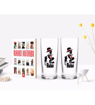 BK Home Renkli Baskılı Godfather Baba Tasarımlı İkili Rakı Bardağı ve Rakı Cep Kitabı Hediye Seti-18 (Model 1)