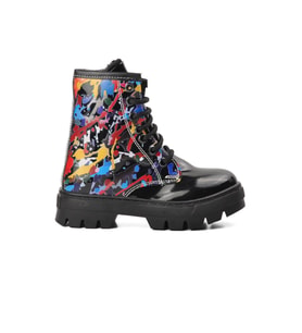 Ayakmod Siyah Rugan Ortopedik Unisex Çocuk Bot 2301001 P (Siyah Rugan)