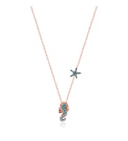 EMILIANO JEWELLERY 925 AYAR GÜMÜŞ ZİRKON TAŞLI DENİZ ATI KOLYE