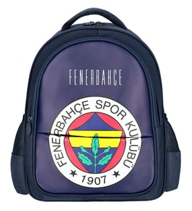 Fenerbahçe Suni Deri Üzerine Arma Baskılı Üç Gözlü Erkek Çocuk Okul Sırt Çantası - ME25760