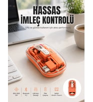 Bluetooth Ve Usb Destekli Kablosuz Şeffaf Mouse Sessiz Kullanım Yeni Nesil