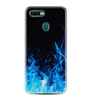 Oppo A5S A15 A16 A54 A55 A73 A74 Kılıf Desemli Silikon Blue Fire 1678