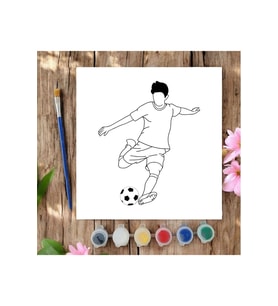 20x20 Tuval Boyama Seti Etkinlik futbol Boyama Seti (Siyah - Beyaz)