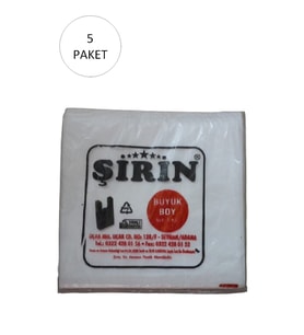 Beyaz Kalın Atlet Poşet Büyük Boy 30x57 Cm 1 Kg 5 Paket (Takriben 225 Adet)