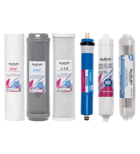 10 Inç Açık Kasa Su Arıtma Cihazı Tam Set (6 Filtre) Detoks Filtre Ilaveli  (Beyaz - Antrasit)