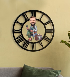 Kişiye Özel Psikolog Karikatür 3D Ahşap Mdf Duvar Saati 231