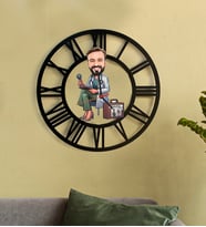 Kişiye Özel Psikolog Karikatür 3D Ahşap Mdf Duvar Saati 231