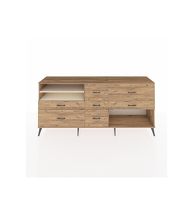 Hyperion Konsol 2 Raflı 7 Çekmeceli  220x44x99 Çam-Aytaşı/Çam
