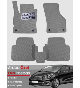 KİA CEED HATCHBACK (2012-2018) Uyumlu EVA Paspas Tam Set–Araca Özel,Kolay Montaj,Su Geçirmez