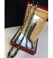 5mm Kral Erkek Çelik Siyah Beyaz Set • Işıklı Kutuda • Sevgiliye • Eşe • Babaya Bileklik Kolye