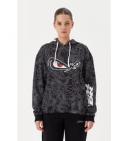 No Fear Kadın Sweatshirt Oversize Kapüşonlu Siyah 72523