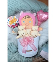 Özel Kutuda Uyku Arkadaşı Pembe Bebeto Peluş Bebeği ile Yeni Doğan Hediye Seti- Babyshower, Yenidoğan Hediyesi