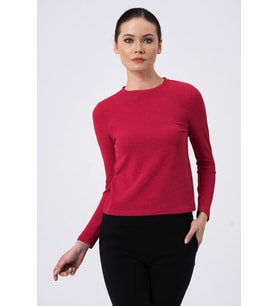 ALEXANDERGARDI UZUN KOL CROP T-SHİRT (B20-32116) (Fuşya)