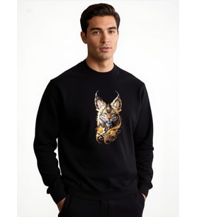 BEBEK KAPLAN UNİSEX SWEATSHİRT (Siyah)