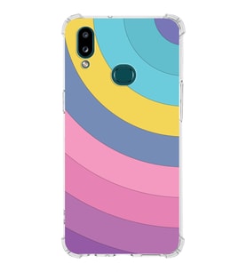 Samsung Galaxy A10s  Köşe Korumalı Antişok Kapak Renk Cümbüşü Tasarımlı  Silikon Kılıf (Şeffaf)