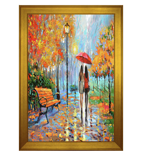 Manzara Temalı Kanvas Tablo 50 x 70 cm Gold Çerçeve