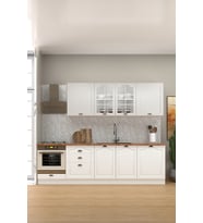 270 Cm Greena White Tezgahlı %100 Mdf Hazır Mutfak Dolabı