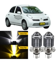 Nissan Micra 2002-2010 Uyumlu Mercekli Far Ampulü Led Xenon Sarı-Beyaz Şimşek Etkili Uzun Kısa