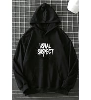 Unisex Suspect Baskılı Sweatshirt (Siyah)