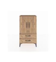 Arges Komodin 2 Raflı 2 Çekmeceli 2 Kapaklı 60x30x106 Çam-Çam