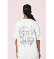 Baby I Was Born This Way Yazılı Sırt Baskılı Unisex Oversize Şarkıcı Lady Gaga Tişört