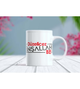 Düzelicez İnşallah Be Yazılı Viral Komik Kupa Bardak (Beyaz)