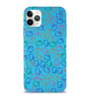 Apple iPhone 11 Pro Uyumlu Lansman Kılıf Hello Kitty Tasarımlı İçi Kadife Kapak-Mavi (Şeffaf)