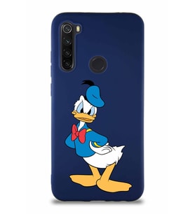 Xiaomi Redmi Note 8 Soft Premier Kapak Donald Duck-D Tasarımlı Silikon Kılıf - Lacivert (Şeffaf)
