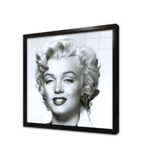 Siyah Beyaz Marilyn Monroe Çerçeveli Cam Tablo