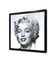 Siyah Beyaz Marilyn Monroe Çerçeveli Cam Tablo
