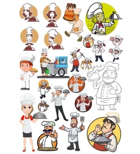 Aşçı Chef Sticker Set-2 27 Parça Telefon, Tablet, Defter, Laptop Sticker