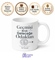 Geçmişi Bırak Geleceğe Odaklan Zihin Gelişim Çay Kupası Motivasyon Hediye Bardak