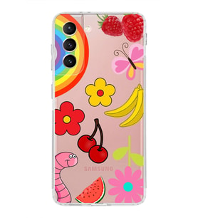 PrintiFy Samsung Galaxy S21 FE ile Uyumlu Water Color 5  Kamera Korumalı Şeffaf  Kılıf
