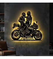 Kişiye veya Fotoğrafa Özel Led Işıklı Ahşap Hediyelik Motosiklet Tabloları, Dekor